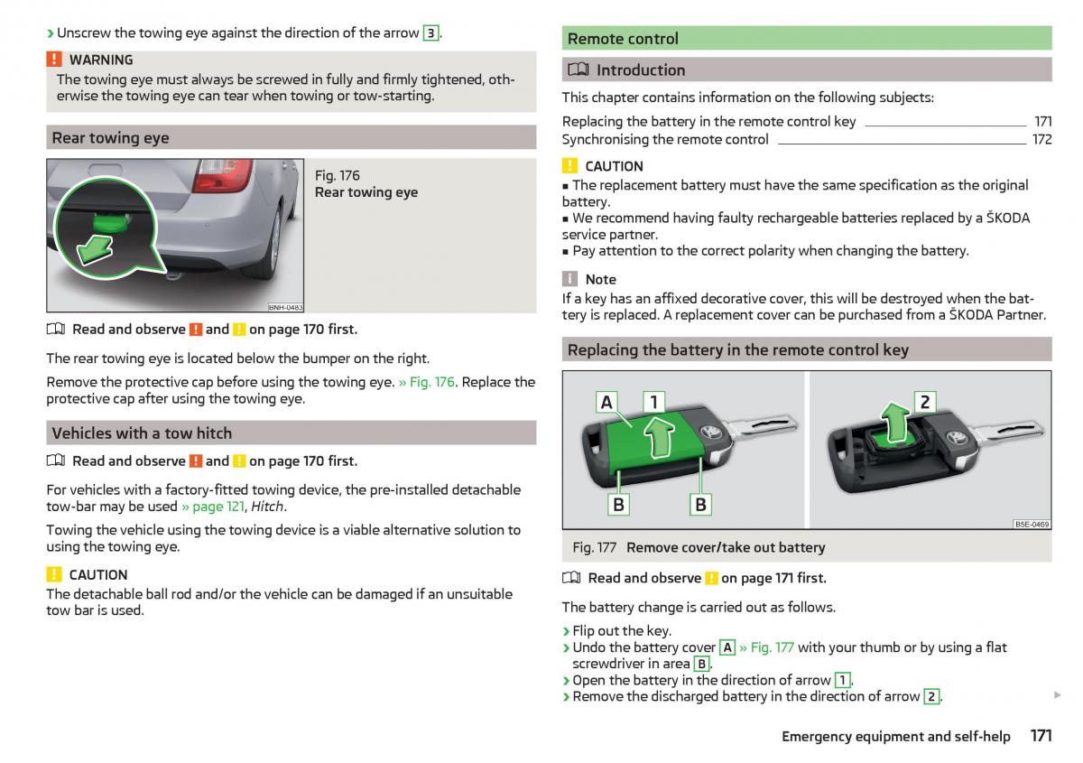 Skoda Rapid owners manual / page 173