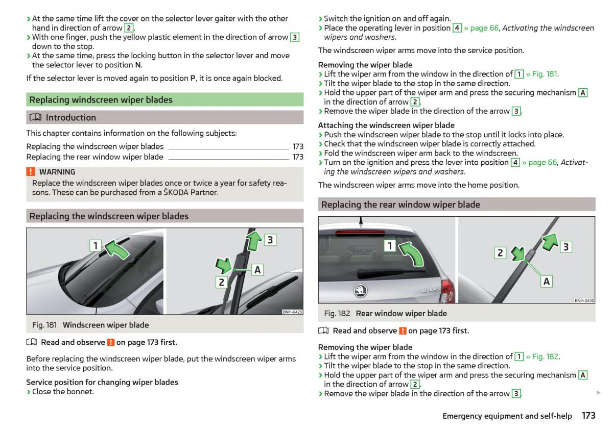 Skoda Rapid owners manual / page 175