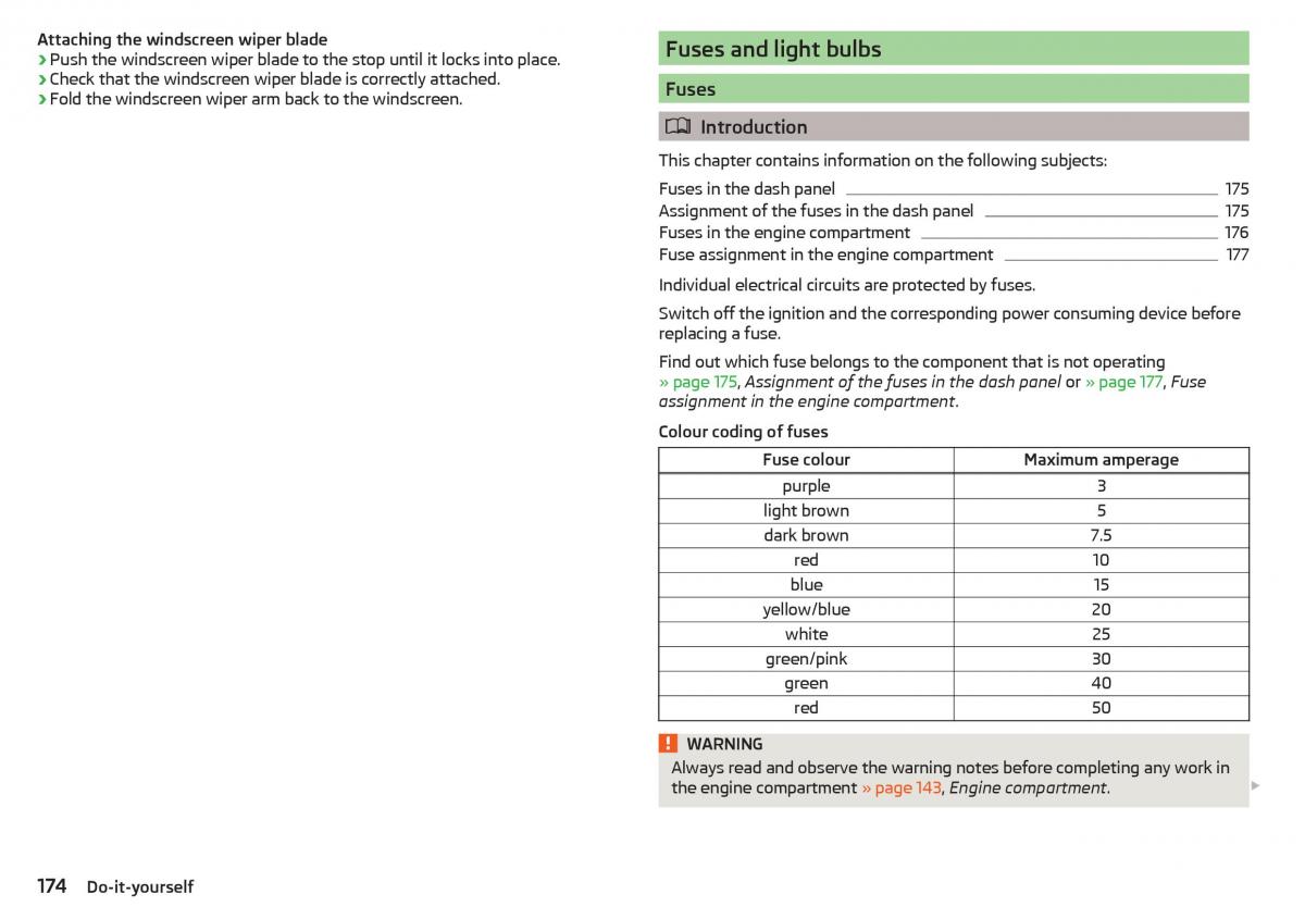 Skoda Rapid owners manual / page 176