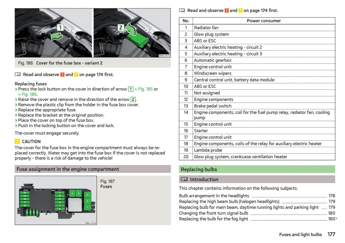 Skoda Rapid owners manual / page 179