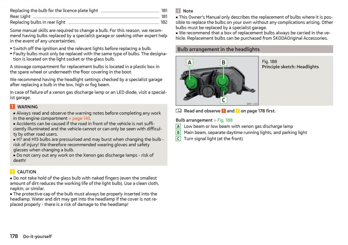 Skoda Rapid owners manual / page 180