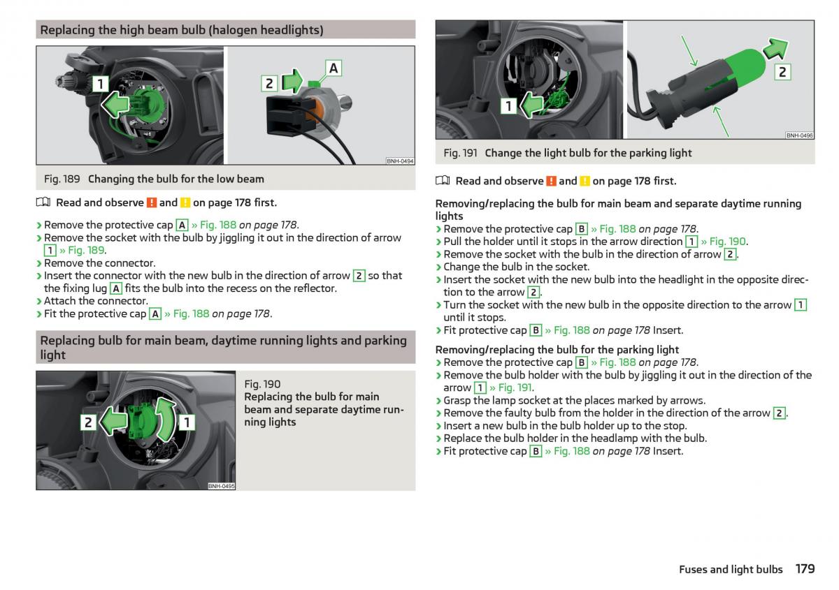 Skoda Rapid owners manual / page 181