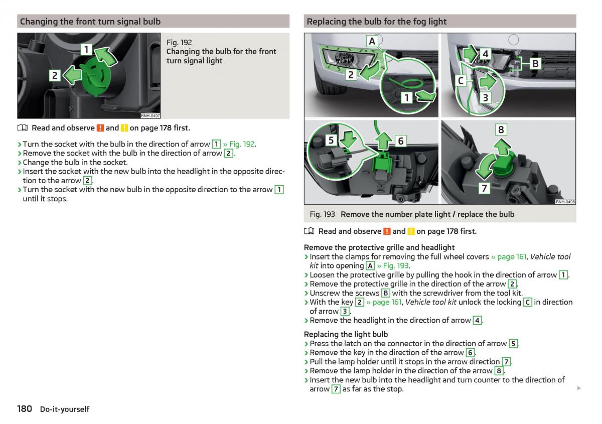 Skoda Rapid owners manual / page 182