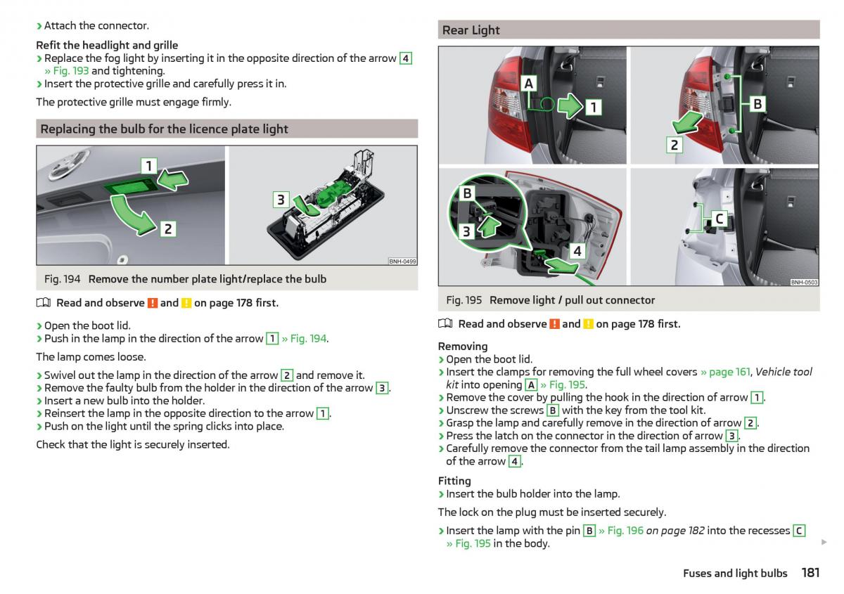 Skoda Rapid owners manual / page 183