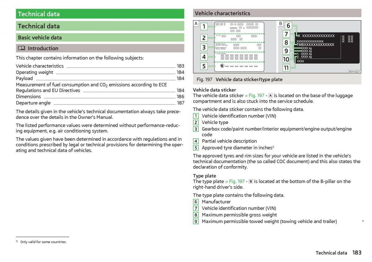 Skoda Rapid owners manual / page 185