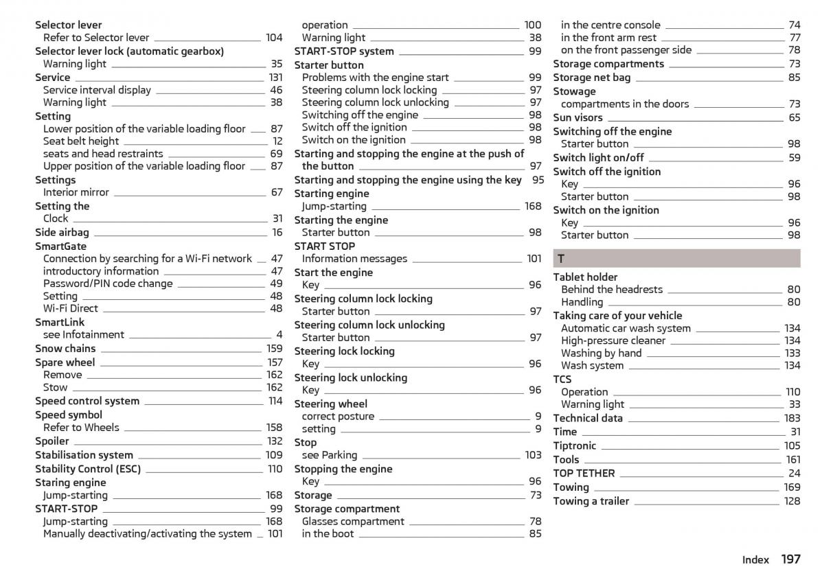 Skoda Rapid owners manual / page 199