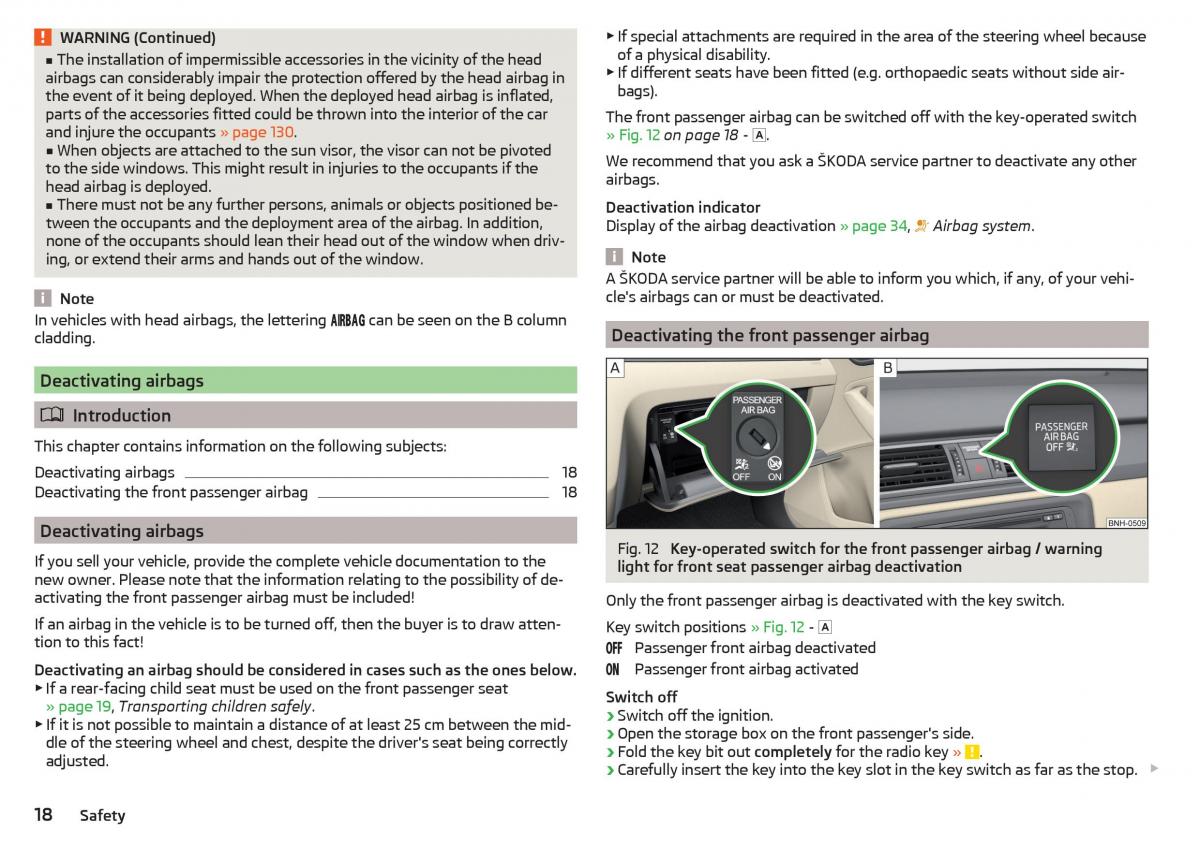 Skoda Rapid owners manual / page 20