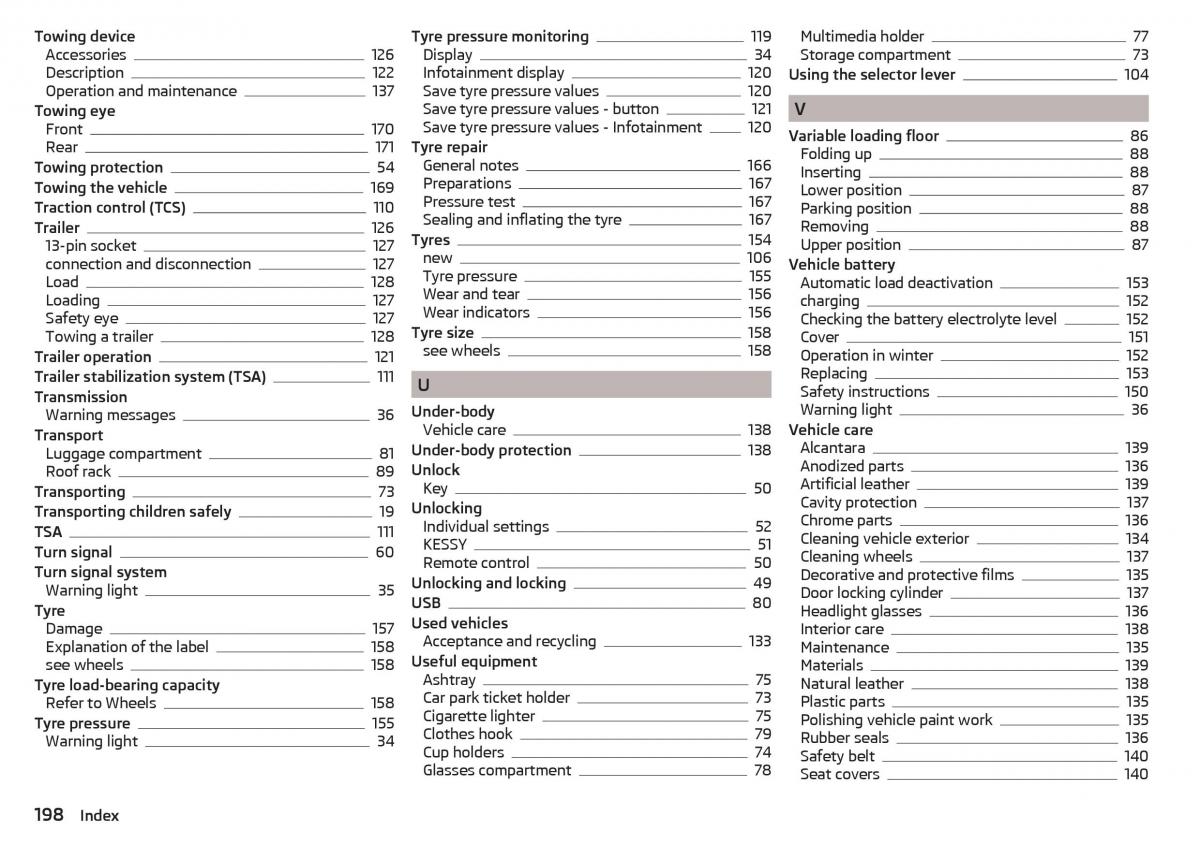 Skoda Rapid owners manual / page 200