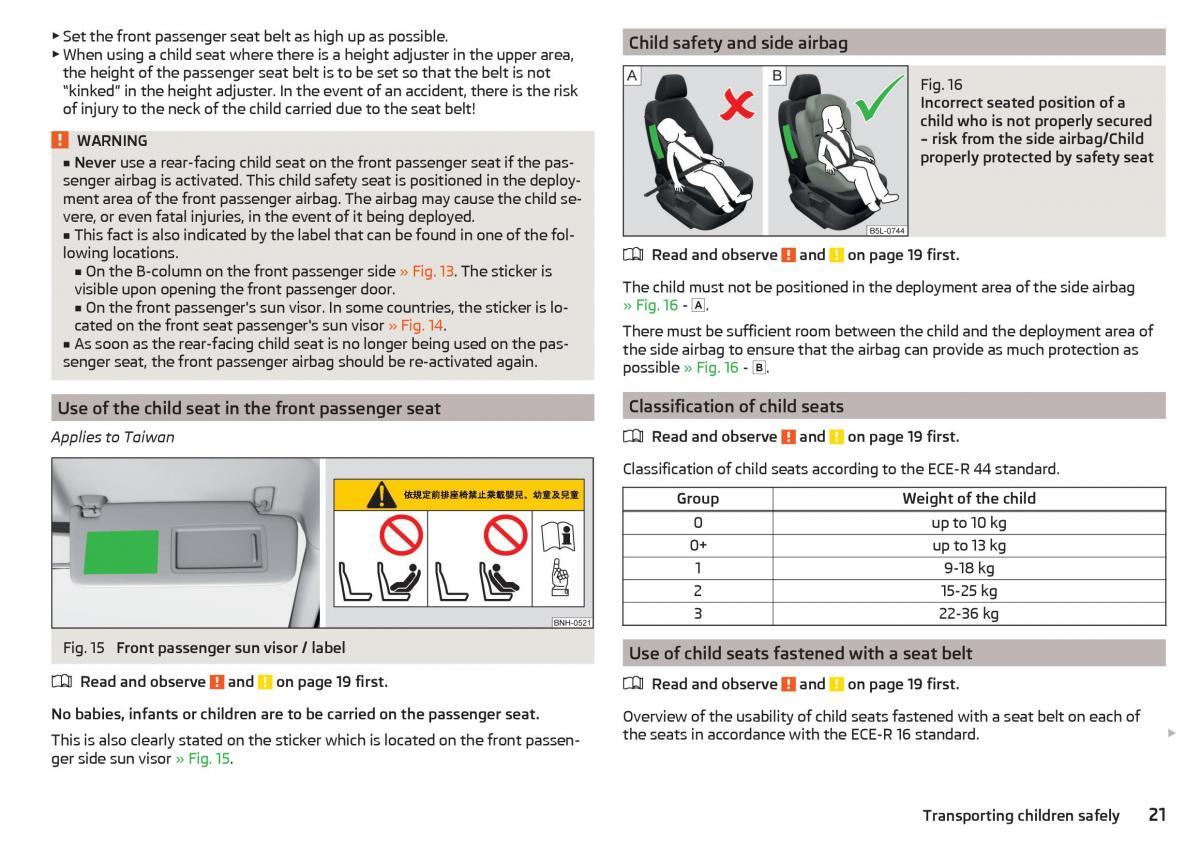 Skoda Rapid owners manual / page 23