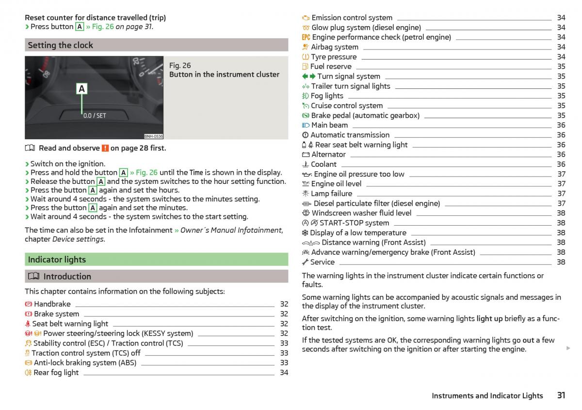 Skoda Rapid owners manual / page 33