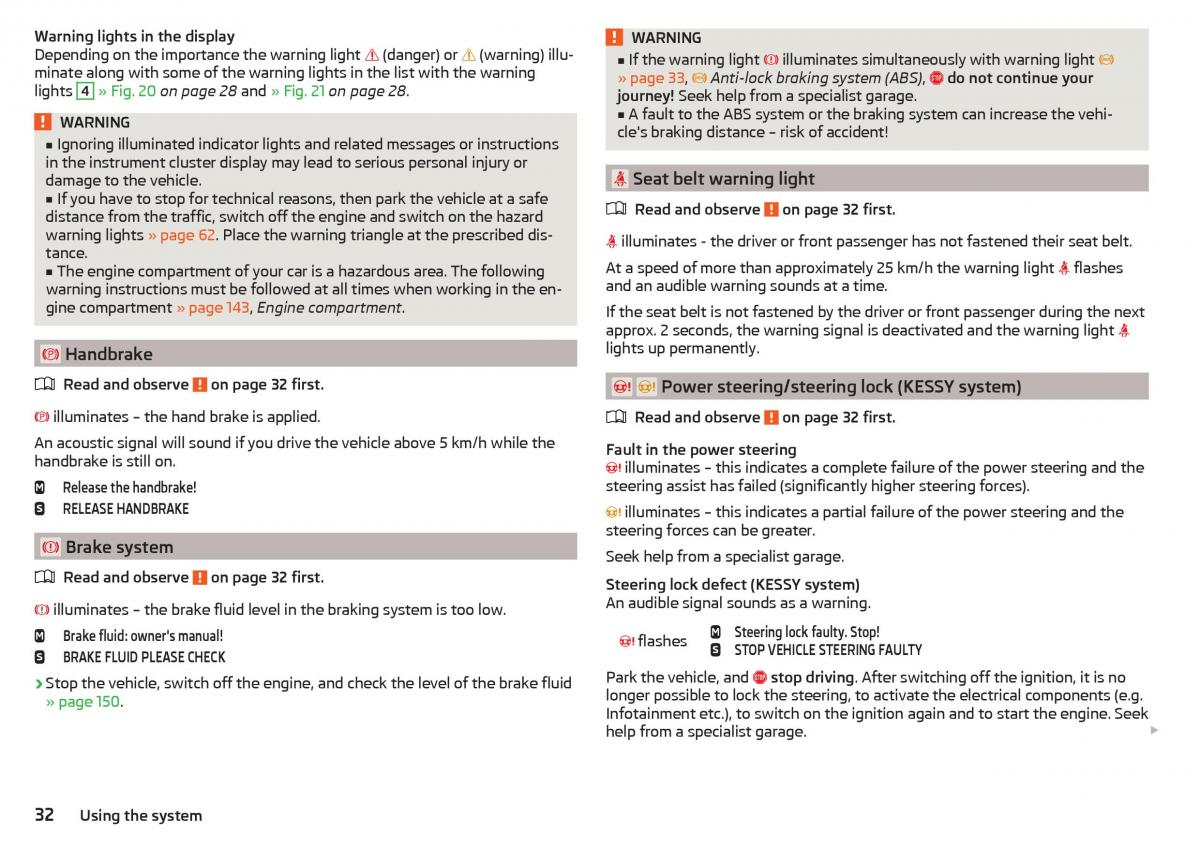 Skoda Rapid owners manual / page 34