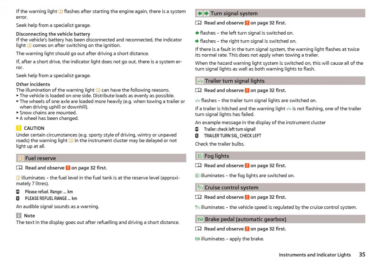 Skoda Rapid owners manual / page 37