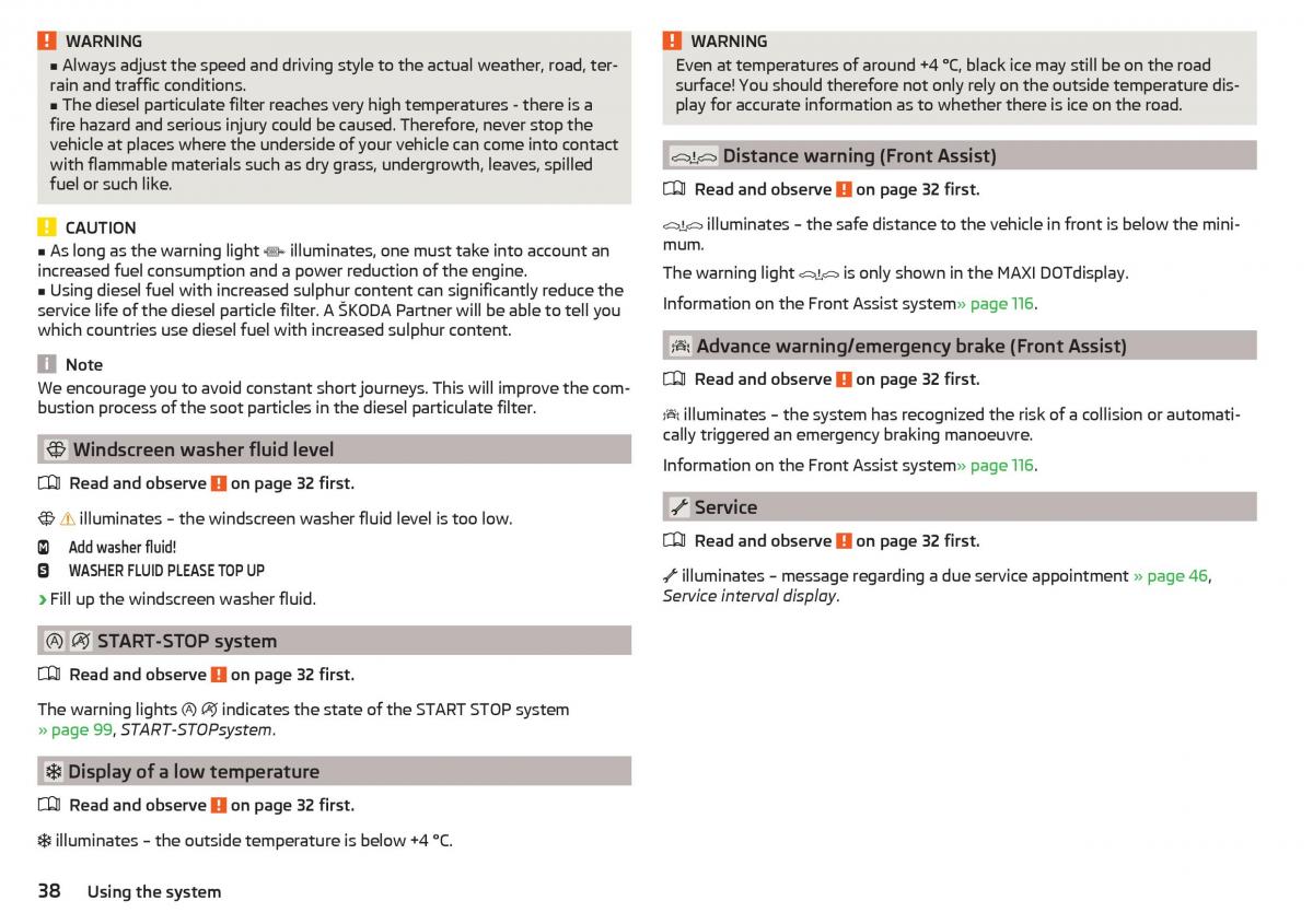 Skoda Rapid owners manual / page 40