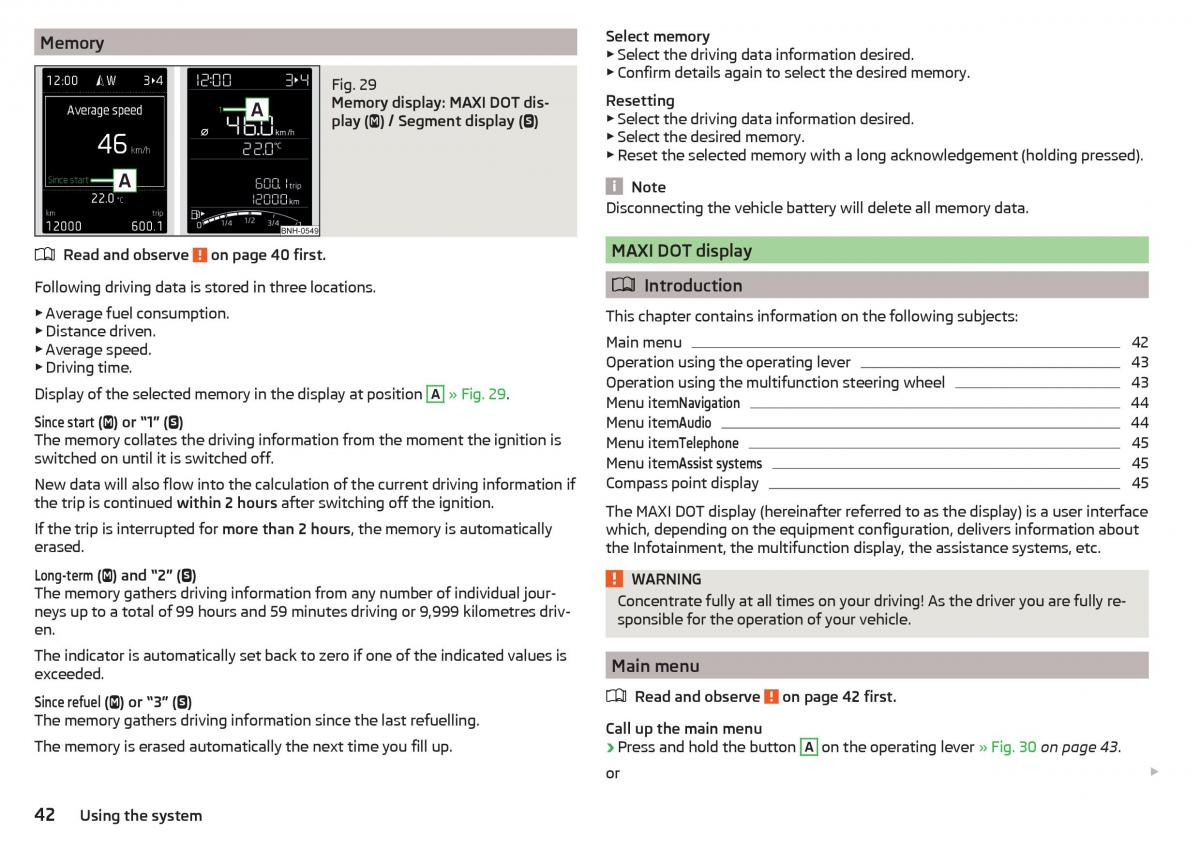 Skoda Rapid owners manual / page 44