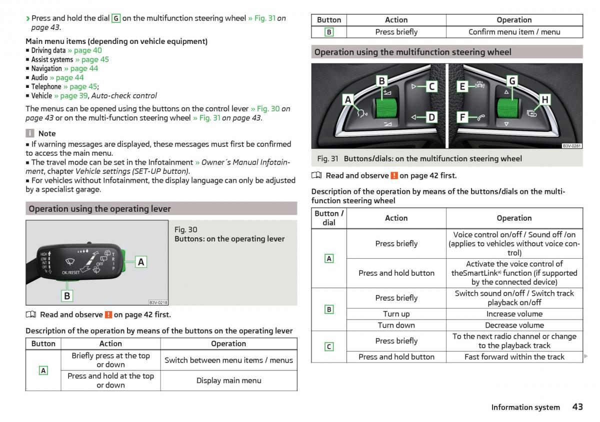 Skoda Rapid owners manual / page 45