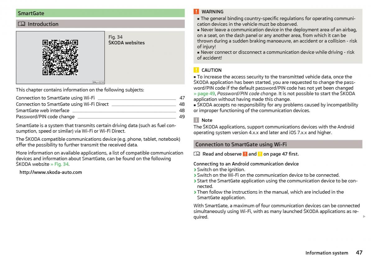 Skoda Rapid owners manual / page 49