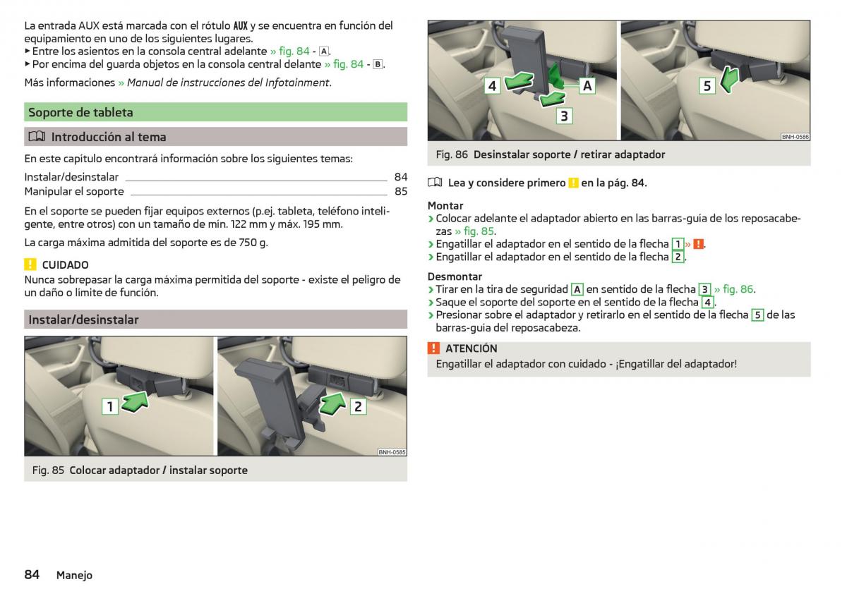 Skoda Rapid manual del propietario / page 86