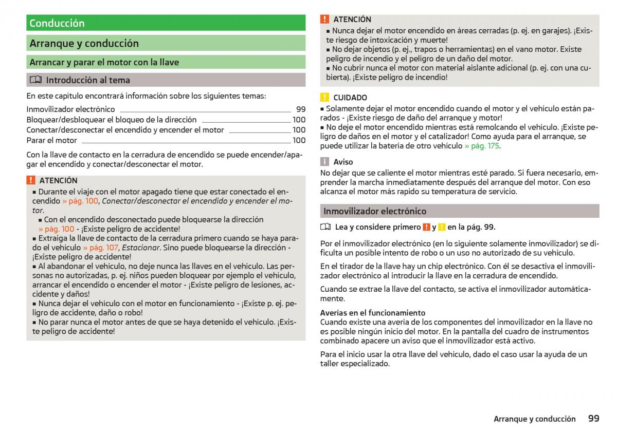 Skoda Rapid manual del propietario / page 101