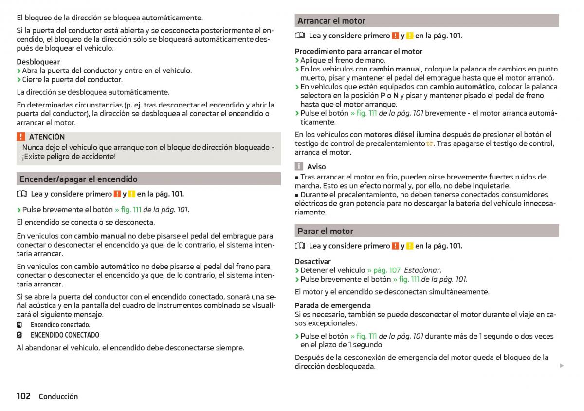 Skoda Rapid manual del propietario / page 104