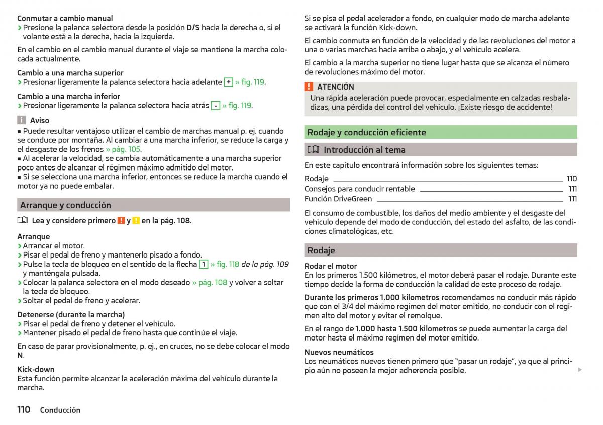 Skoda Rapid manual del propietario / page 112