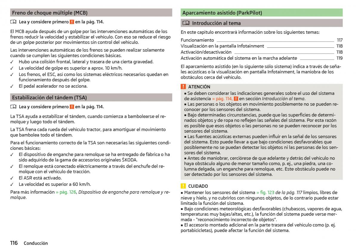 Skoda Rapid manual del propietario / page 118