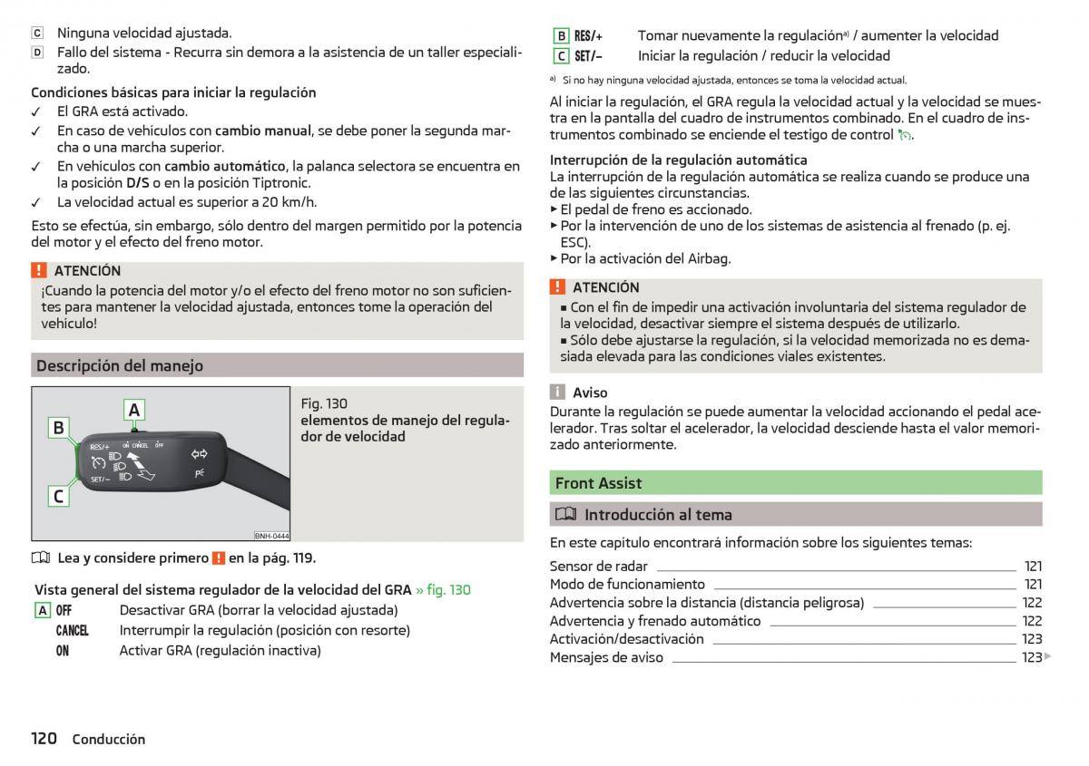 Skoda Rapid manual del propietario / page 122