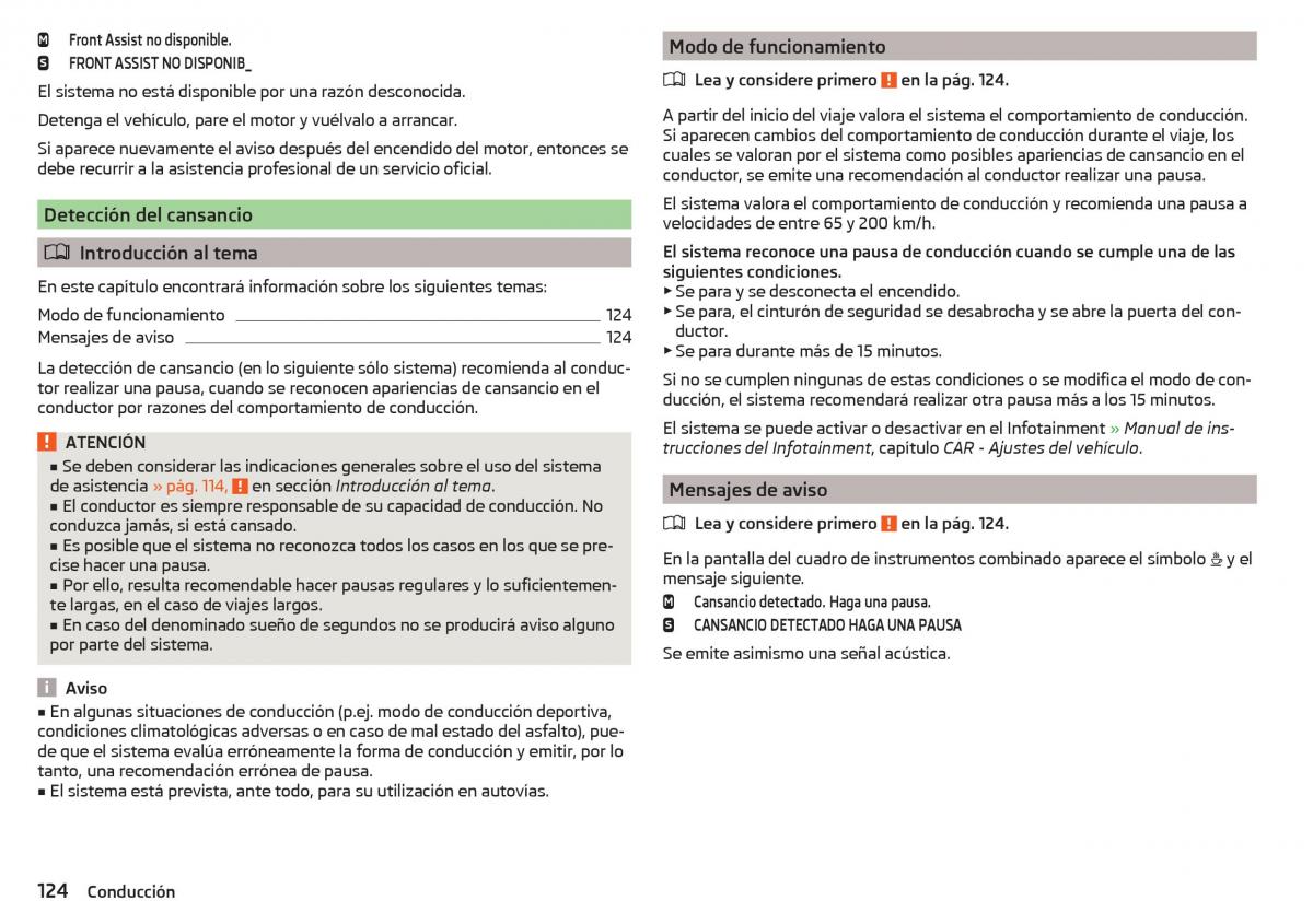 Skoda Rapid manual del propietario / page 126