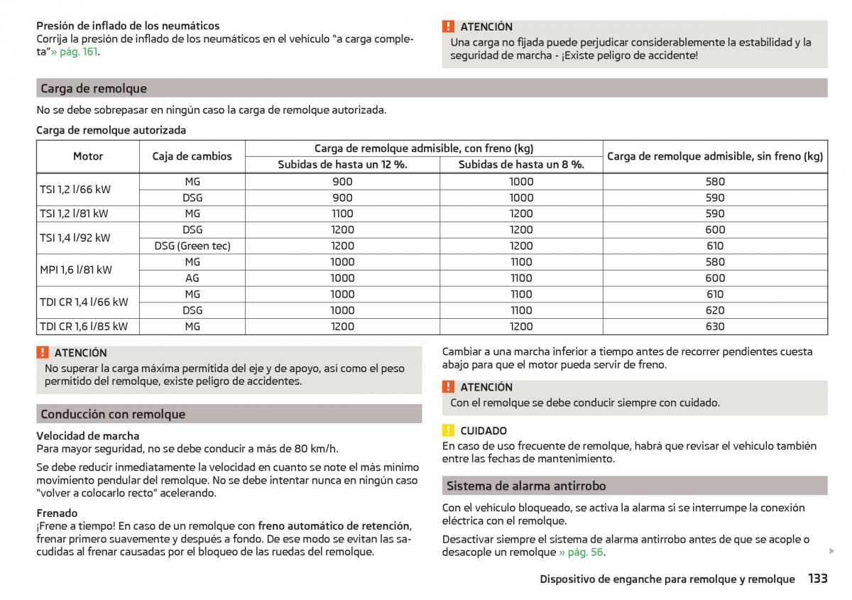 Skoda Rapid manual del propietario / page 135