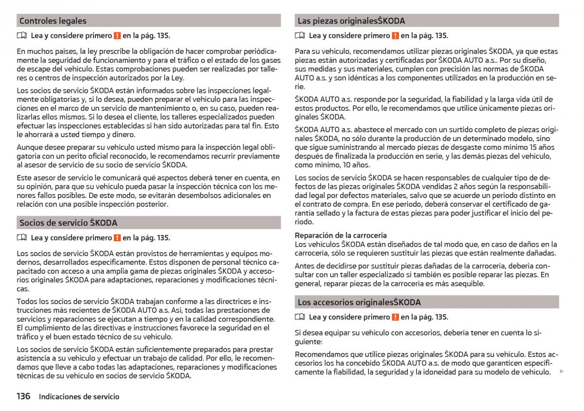 Skoda Rapid manual del propietario / page 138