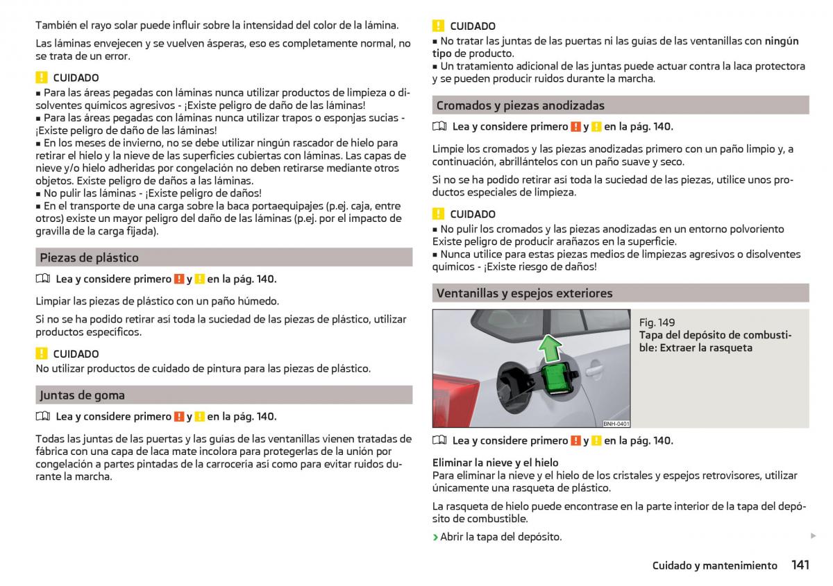 Skoda Rapid manual del propietario / page 143