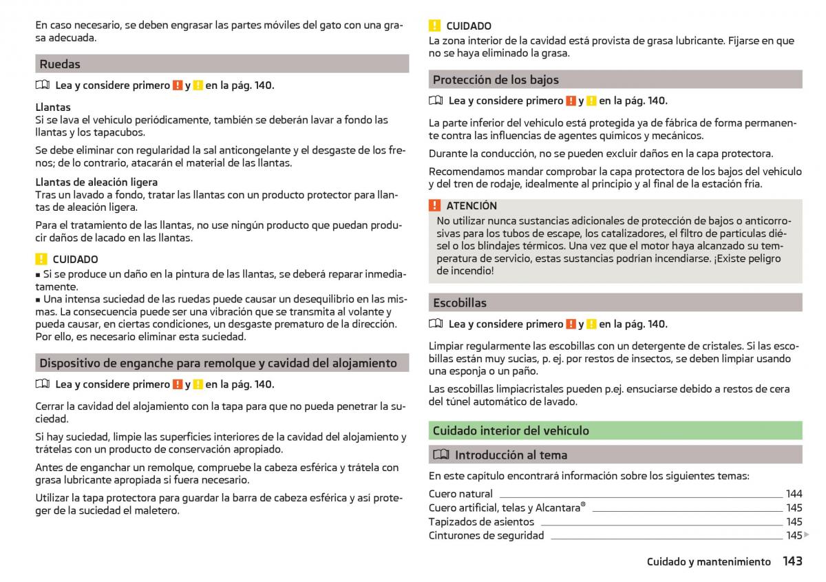 Skoda Rapid manual del propietario / page 145