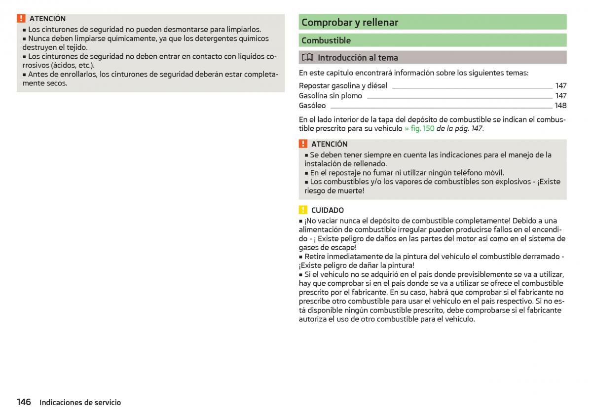 Skoda Rapid manual del propietario / page 148