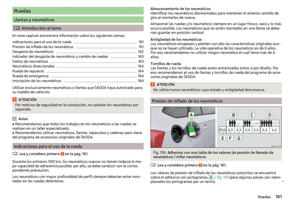 Skoda Rapid manual del propietario / page 163