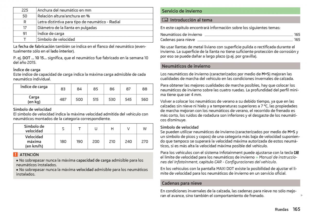 Skoda Rapid manual del propietario / page 167