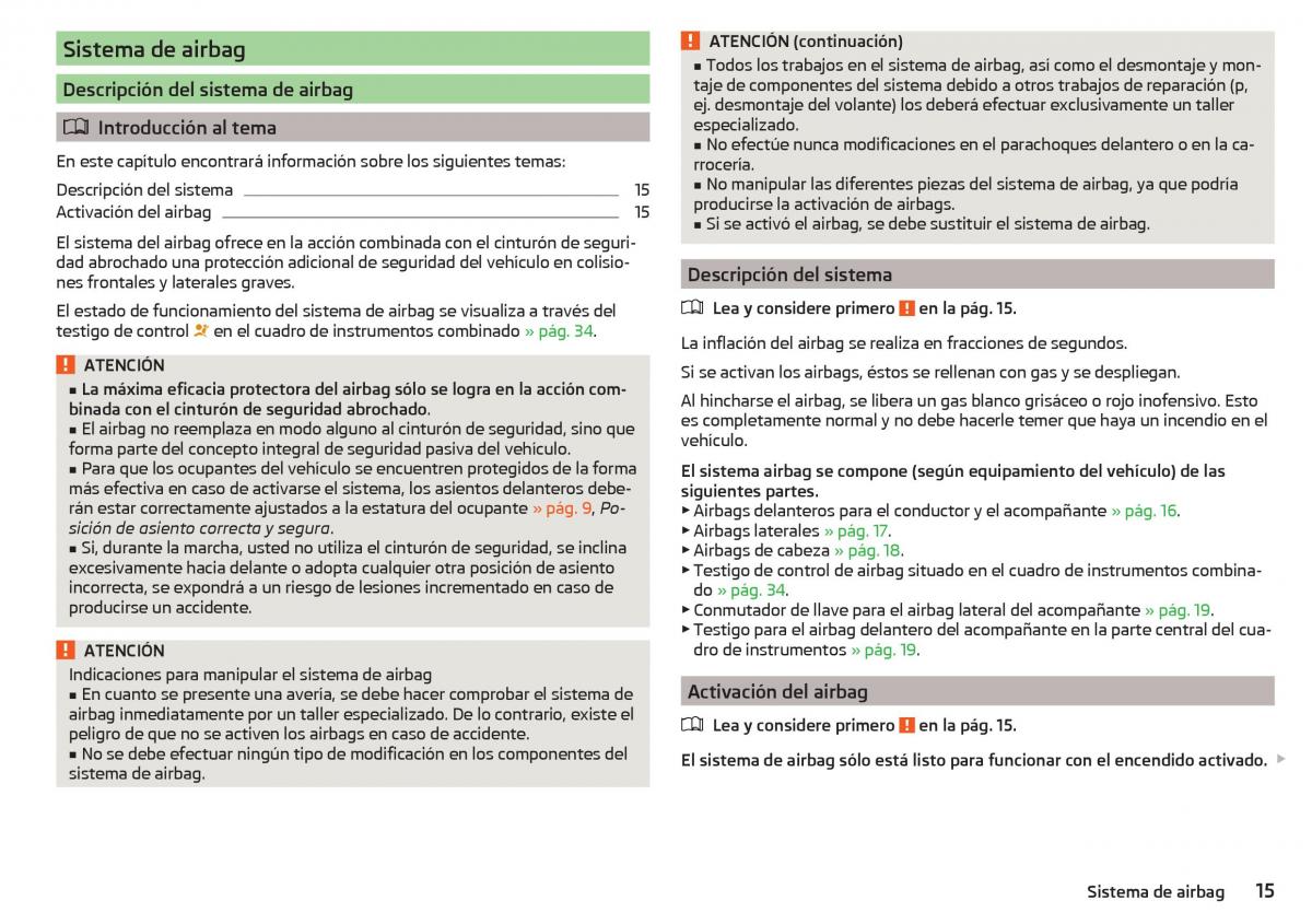 Skoda Rapid manual del propietario / page 17