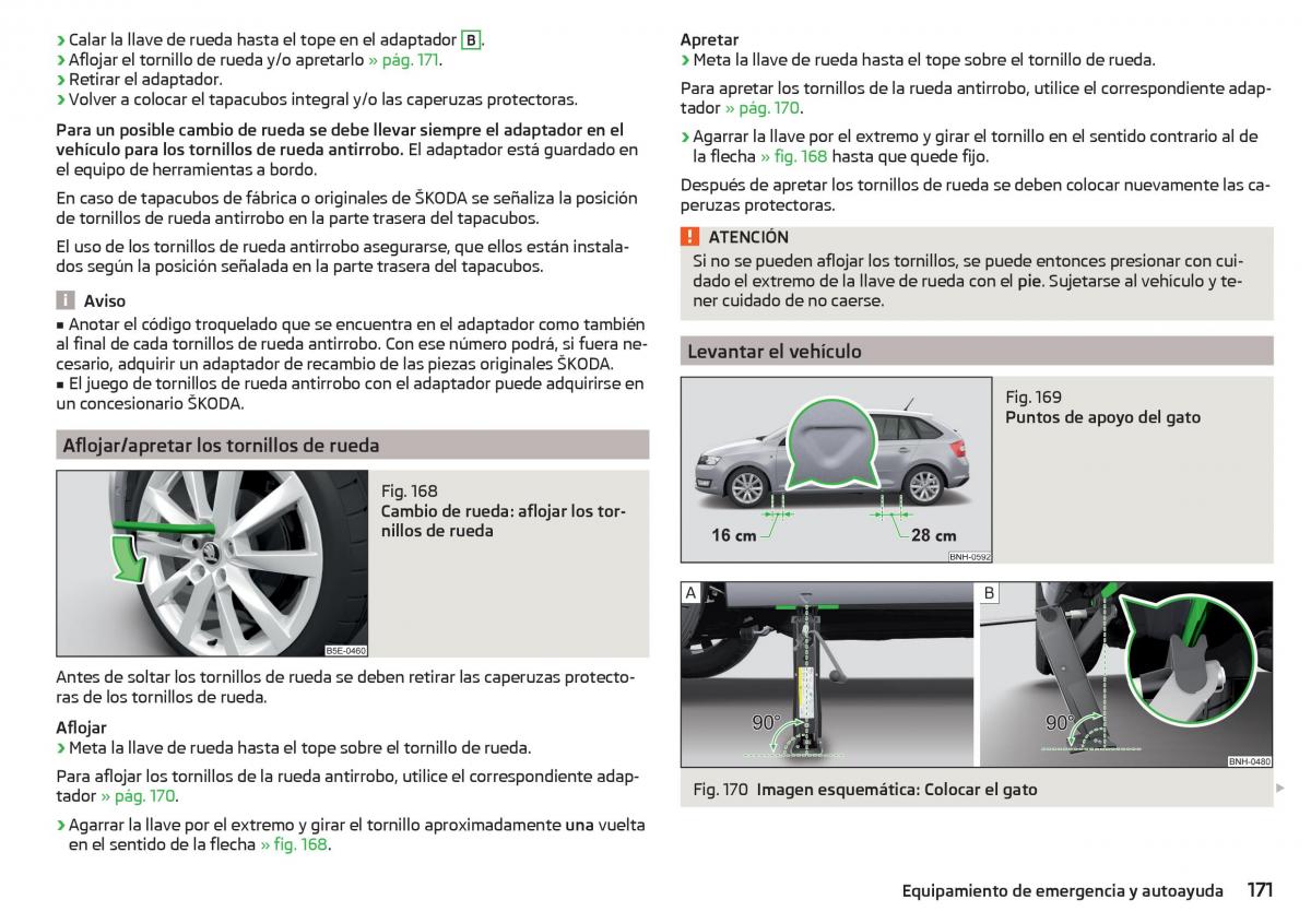 Skoda Rapid manual del propietario / page 173