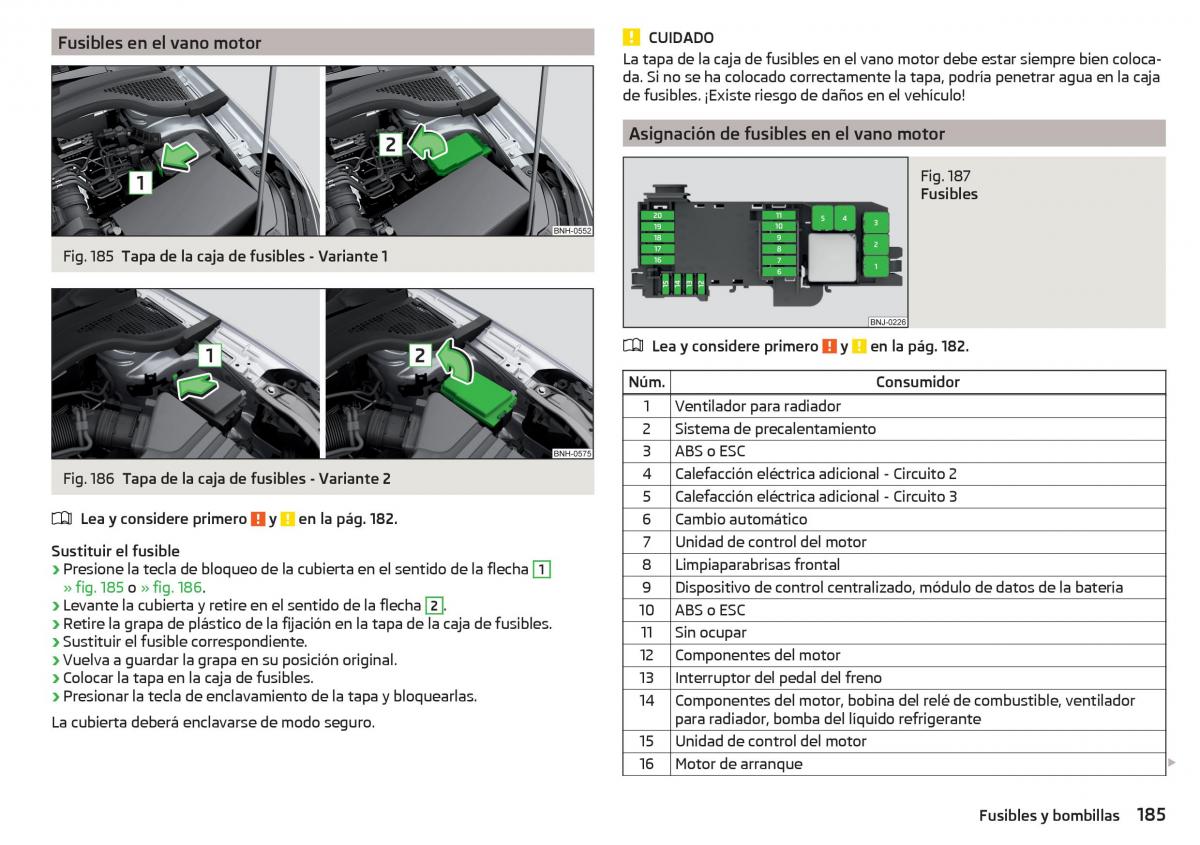 Skoda Rapid manual del propietario / page 187