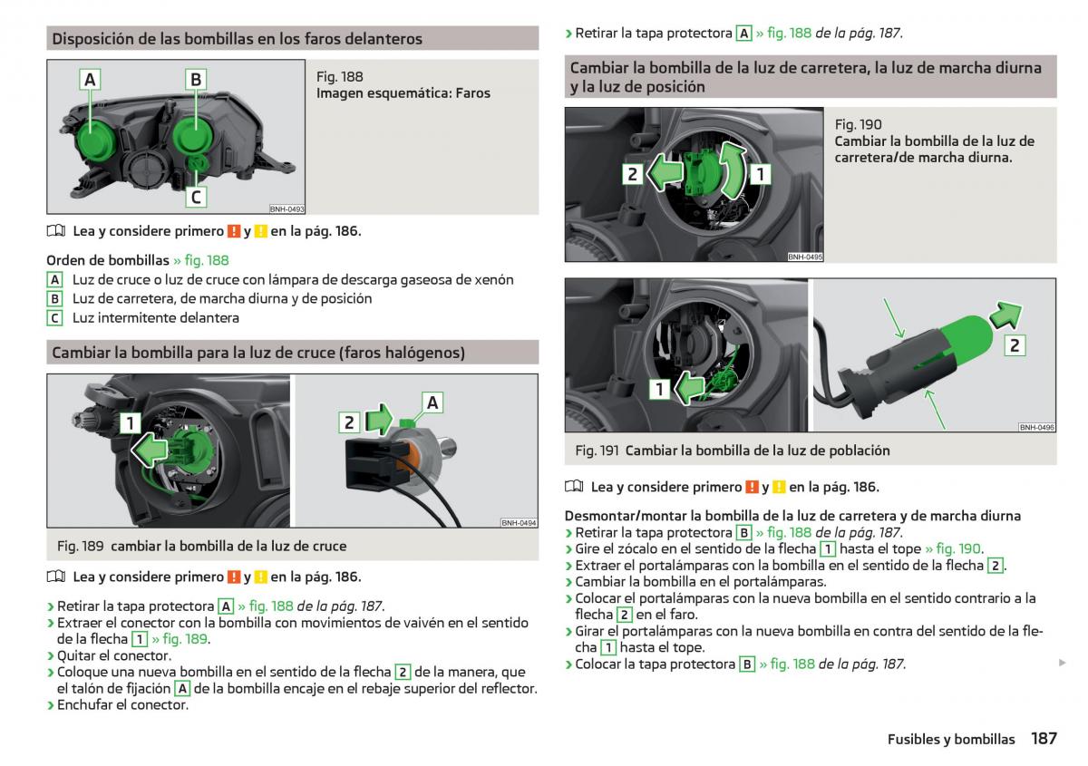 Skoda Rapid manual del propietario / page 189