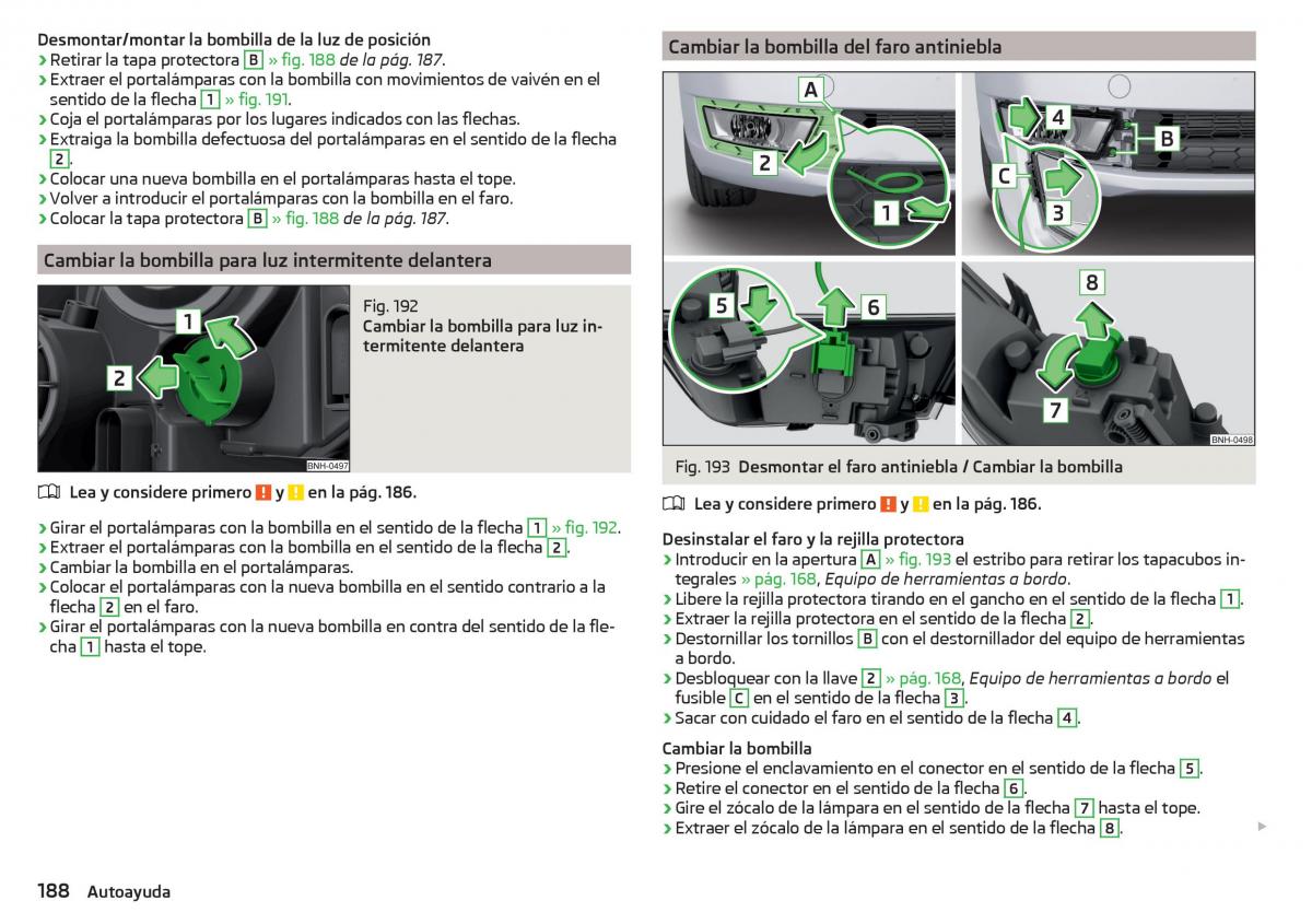 Skoda Rapid manual del propietario / page 190