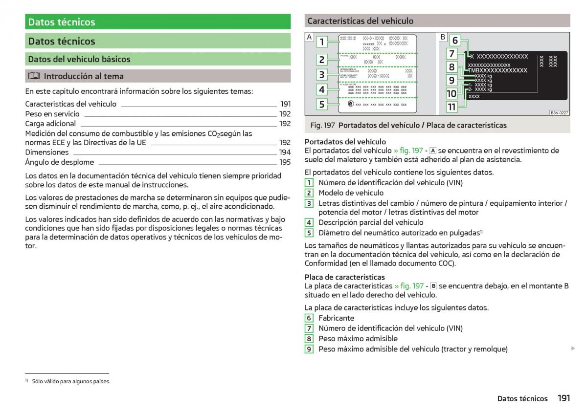 Skoda Rapid manual del propietario / page 193