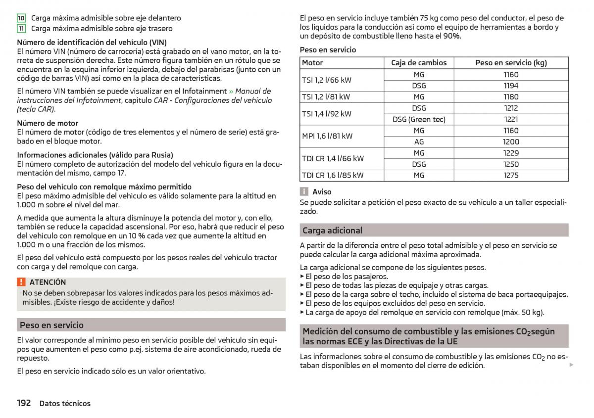 Skoda Rapid manual del propietario / page 194