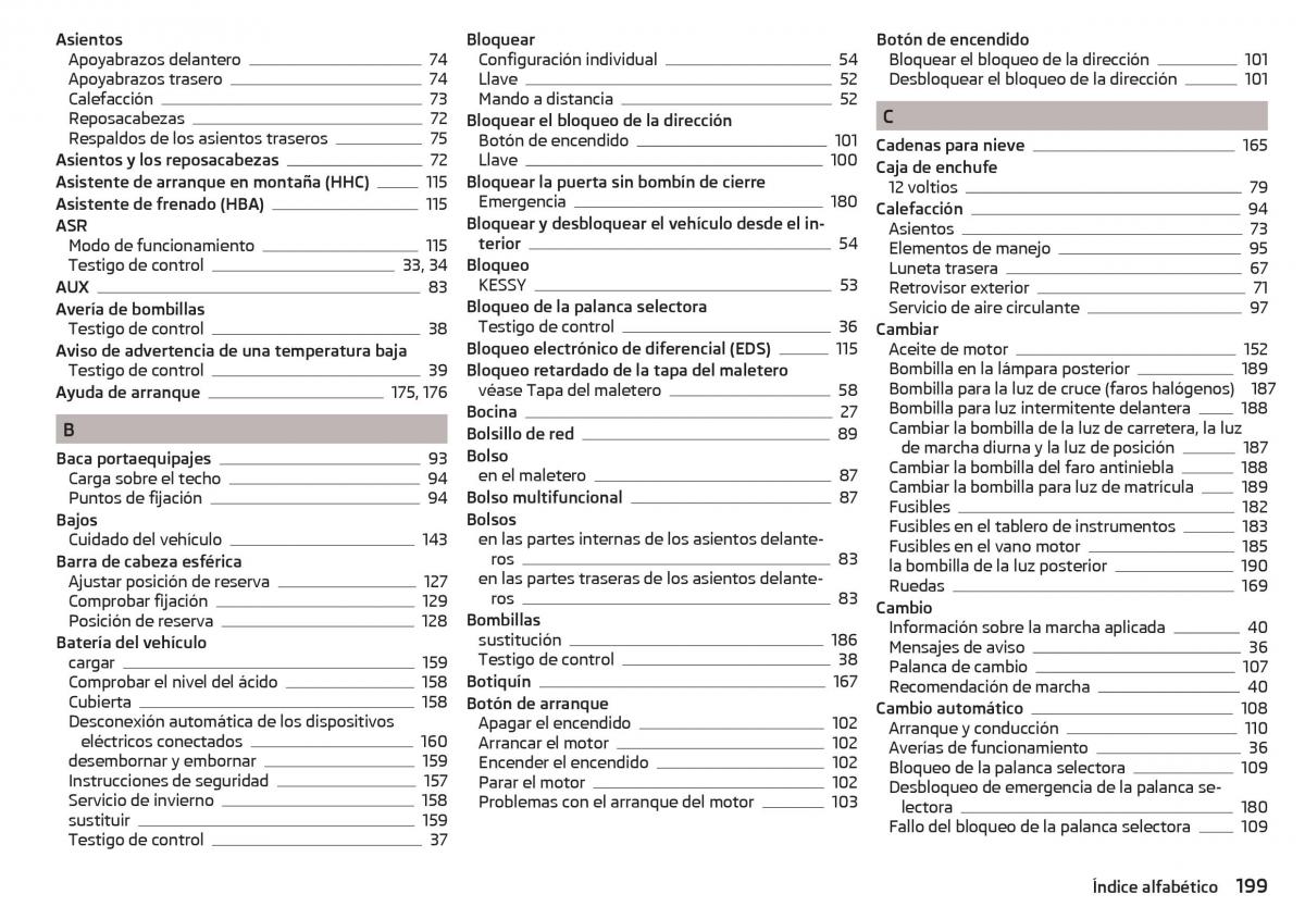 Skoda Rapid manual del propietario / page 201