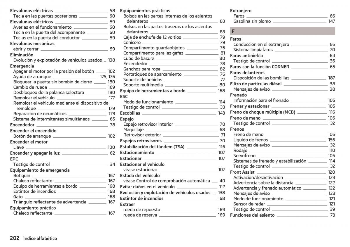 Skoda Rapid manual del propietario / page 204