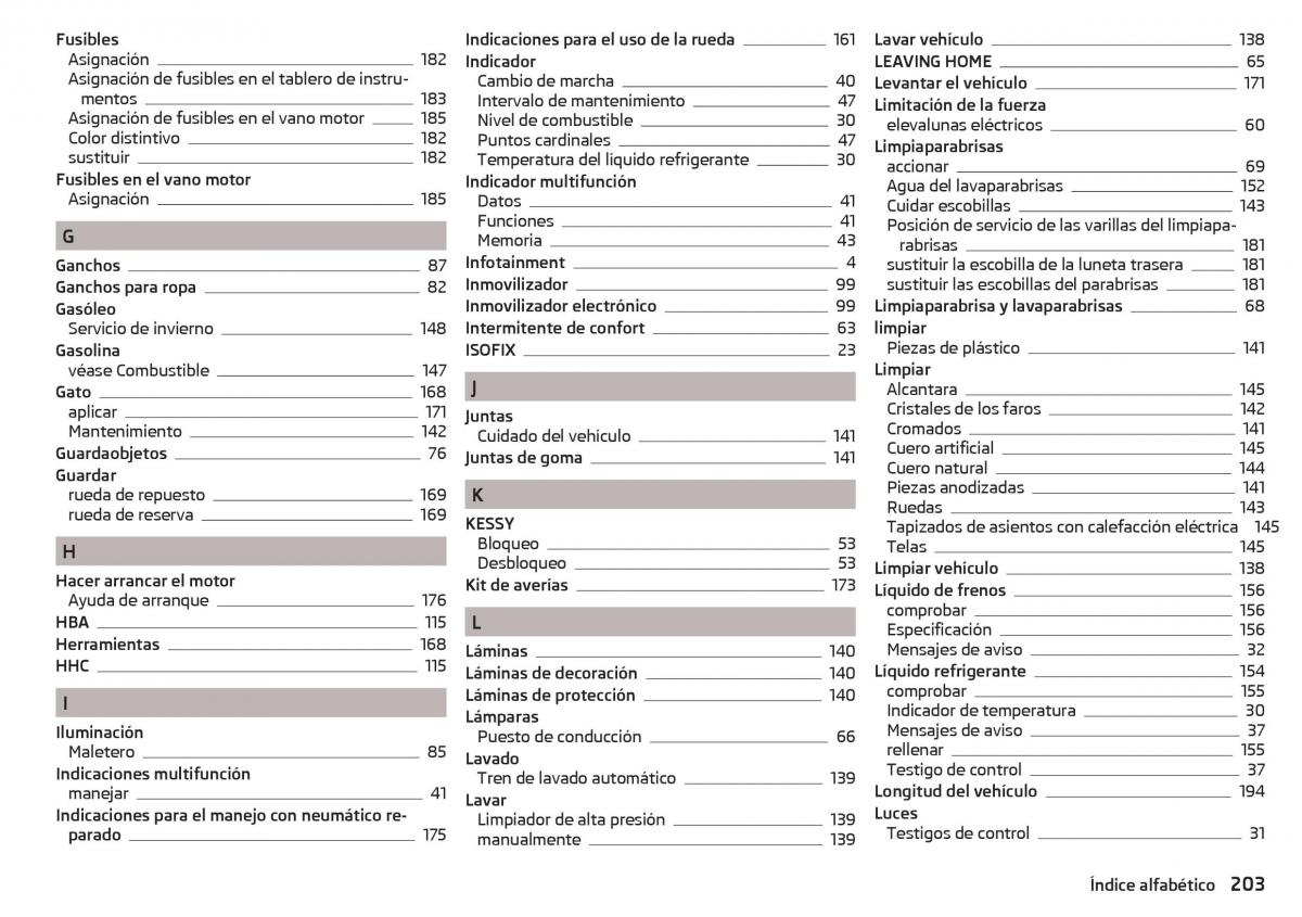 Skoda Rapid manual del propietario / page 205