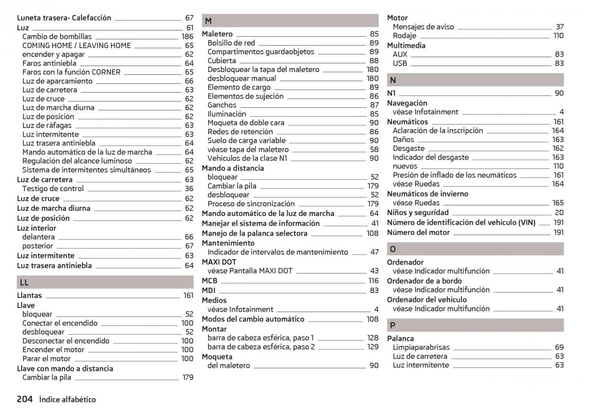 Skoda Rapid manual del propietario / page 206