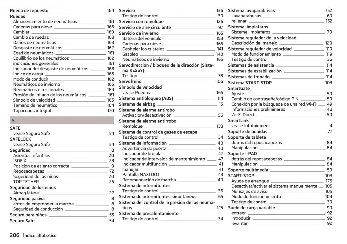 Skoda Rapid manual del propietario / page 208