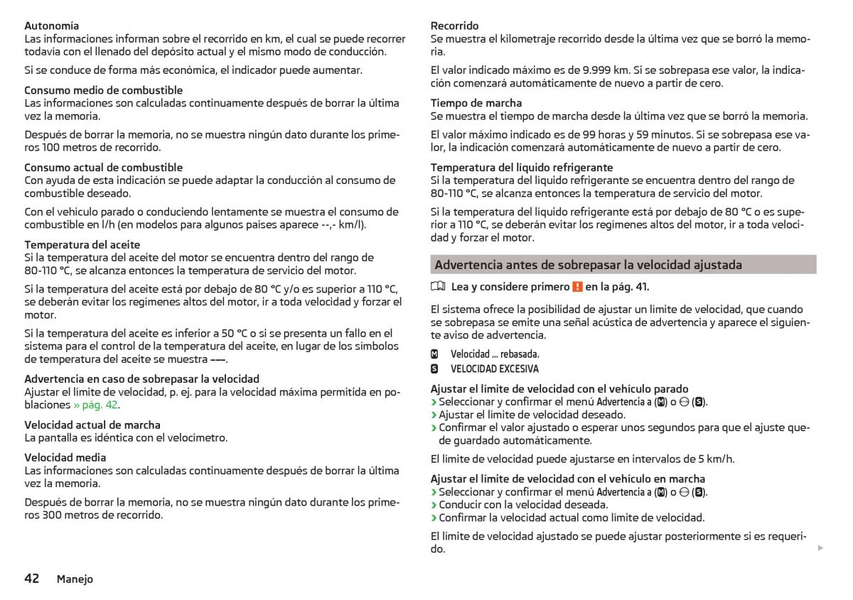 Skoda Rapid manual del propietario / page 44