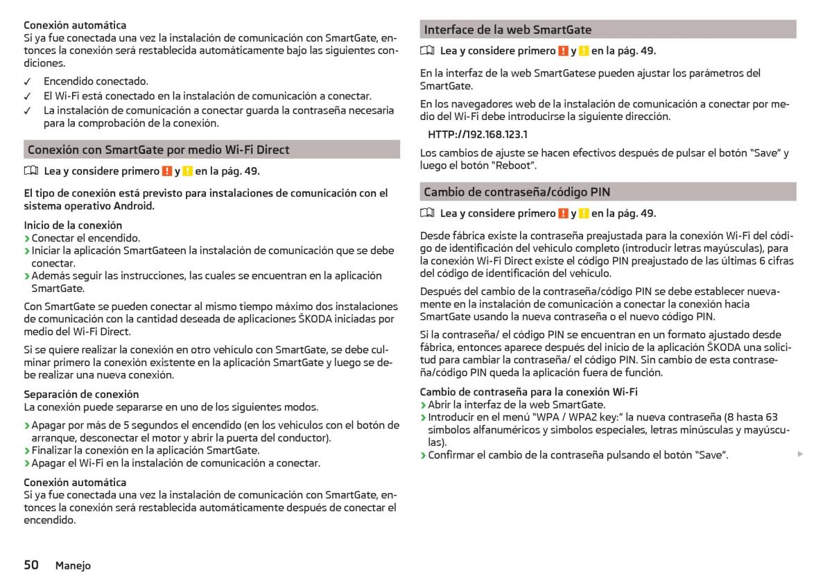 Skoda Rapid manual del propietario / page 52