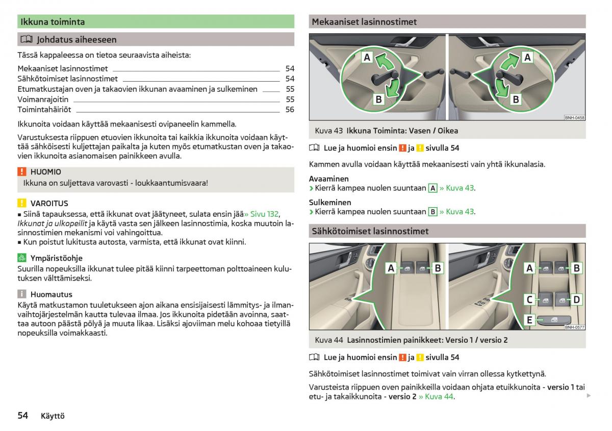 Skoda Rapid omistajan kasikirja / page 56