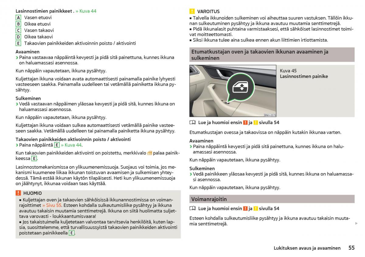 Skoda Rapid omistajan kasikirja / page 57